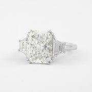 5.00 CT Radiant Cut Three Stone Moissanite Engagement Ring Mapple Gems